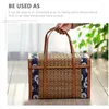 Ensembles de vaisselle oreiller panier de rangement pique-nique conteneur bambou décoratif fruits pliable légumes conteneurs enfants