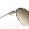 Gafas de sol al por mayor más grande 1186111 Metal exquisito tanto para hombres como para mujeres Gafas adumbrales Uv40 Tamaño de lente55-22-140Mm Sier 18K Gold Fram Dhgaq