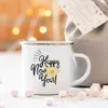 Mugs Cheers To The New Year Print Enamel Mugs Happy New Year Party Wine Beer Coffee Cups Dessert Hot Cocoa Handle Cup New Year's Gift R230713