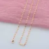 Women 585 Rose Gold Color Small 2mm Snail Link Chains Smart Necklace (ingen röd låda) L230704