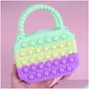 Декомпрессия игрушка поп -анти игрушки Sile Push Bubble Bag Color Crossbody Sags Reliver Autism Dimbag Sumbag Moin Mouct для детей 1102 DRHXMK