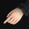 Cluster Rings JZ166 ZFSILVER Thai Silver S925 Fashion Elegant Turquoise Luxury Retro Simple Design Classic Oval Ring Women Wedding Party