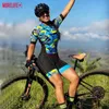 Cykeltröja Set MLC Dam Triathlon Kortärmad Sportdräkt Skinsuit Mountain Bike Jumpsuit Systerlag Par Outfit 230712