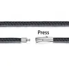 345mm Black Leather Necklaces for Men Women Choker Braided Genuine Leather Necklace Cord Stainless Steel Magnetic Clasp L230704