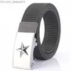 Cinturones BOKADIAO, cinturón de nailon para hombre, cinturón con hebilla automática de Metal de estrella de lujo, cinturón vaquero de moda para hombre, cinturón informal de lona para hombre Z230717