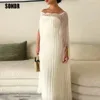 Urban Sexy Dresses SONDR Sparkly Crystal A Line O Neck Evening Full Jacket Sleeve Formal Wedding Club Party Night Baile Vestidos Dress Vestidos 230712