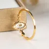 Anéis de casamento de luxo feminino branco cristal anel pingente de ouro amarelo cor de pedra para noiva noiva zircão noiva