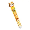 10pcs/Lot Cute Tiger 10 kolorów Ballpoint Pen Multi-color Press Znak School Office Supplies Ball Point Pens Pachnerz