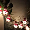 Cuerdas Navidad LED Cadena de luces Muñeco de nieve Papá Noel Decoración Noel Luces Navidad Decoración para el hogar Árbol de Navidad Adornos colgantes Regalos Kerst