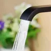 Bathroom Sink Faucets 2X G1/2Inch Basin Faucet Wall Mounted Cold Water Bathtub Waterfall Spout Vessel -Black