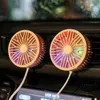 Electric Fans Car Fan USB Fan Air Outlet Lighting LED Creative Car Accessories Three-speed Mini Convenient Fan Car Electrical Appliances