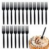 Set di stoviglie Forchette da campeggio 100PCS Cucina Zuppa Cucchiaio da frutta Set da tavola portatile nero da esterno per riunioni di insalata barbecue