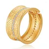 Bangle Punk Rhinestone Crystal Open Cuff Wide Bangles For Women Exaggerate Charm Bracelet Bridal Wedding Party Jewelry Gifts