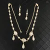 Necklace Earrings Set Vingate Elegant Women's Crystal Head Chain Jewelry Two Wearable Algerian Wedding Dress Engagement Hair Accessories