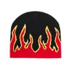 Beanie/Skull Caps Hip Hop Flame Knitted Beanies Hat Winter Warm Ski Hats Men Women Mticolor Soft Elastic Cap Womens Drop Delivery Fa Dh2Kb