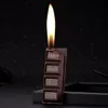 Latest Chocolate Shape Butane Gas Lighter Plastic Inflatable No Gas Cigar Flame Fire Lighters Smoking Tool Accessories