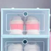 Scatola per scarpe in plastica trasparente Organizer per riporre scarpe da ginnastica antipolvere Scatole trasparenti per tacchi alti Custodia per contenitori impilabili color caramella