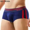 Mutande SEOBEAN Marca Intimo maschile Boxer in cotone traspirante Mutandine da uomo U Custodia convessa Mutande sexy Boxer a vita bassa Pantaloncini Homme J230713