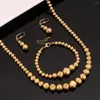 Halskette-Ohrringe-Set, afrikanisches Perlenarmband, einfarbig, glänzend, Perlenkugel, Damenschmuck