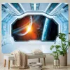 Tapestries Space capsule psychedelic scene home decoration art print tapestry hippie bohemian decoration yoga mat sofa blanket sheet R230713