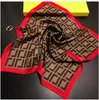 Vrouwen Brief Bedrukte borduurwerk Sjaal Zijde Print Foulard Satijn Vierkante Hoofd Sjaals Vrouwen Luxe Designer Sjaals