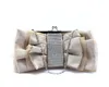 Evening Bags Cream Dam Satin Rhinone Bröllop Kvällsväska Clutch handväska Brud Festväska Sminkväska 03883-G 230712