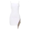 Abiti casual 2023 Fashion Summer Womens Black Sleeveless Sexy Evening Party Abiti eleganti femminili Ladies White Slim Dress 27880