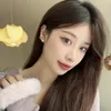 Oorknopjes Zuid-Korea Sweet Fairy Girl Pink Flower Ins Style Pearl Earring Enamel Sieraden