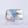 Cosmetic Bags Cases Style Laser Deisgn Letters Travel Bag Female Waterproof Jelly PVC for Makeup Toiletry 230712