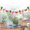 Fleurs décoratives 3 mètres Flamingo Buntings Bannières Party Long Feutre Selva Verdure Tropical Ananas Pastèque Guirlandes Pour Décorations