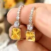 Brincos de argola na moda gancho cor prata amarelo CZ OL simples cristal para mulheres drop festa jóias presente atacado