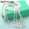 Bayttling 925 Silver 5pcslot 1618202224262830 tum 1mm Snake Chain Halsband för kvinnor män mode smycken gåva grossist l230704