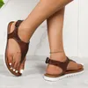 صندل 2023 مقطع عتيقة إصبع القدم نساء شقة الصيف غير الانزلاق شاطئ الأحذية امرأة رومانية الصندل موجر نساء