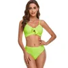 Costumi da bagno da donna Costume da bagno bikini vuoto Donna Taglie forti Bikini senza schienale a vita alta Costume da bagno Abbigliamento da spiaggia Due pezzi Biquinis