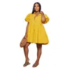 Vestido casual Ruff Sundress Elegant Party Beach Vintage Swing Midi dress Summer Solid Bohemian Oversized Vestidos Robe S-XXL