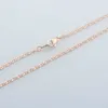 Women 585 Rose Gold Color Small 2mm Snail Link Chains Smart Necklace (ingen röd låda) L230704