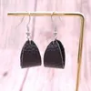 Dangle Boucles D'oreilles En Cuir Véritable Plié Goutte Pour Les Femmes Simple Brun Jaune Courbe USA Boutique Bijoux En Gros