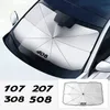 Ombre De Voiture Pare-Brise Pare-Soleil Parapluie Pour Peugeot 206 207 208 301 307 308 406 407 408 508 2008 3008 5008 108 607 4008 Rifter 107 306 230712