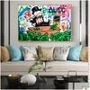 Картины Alec Monopoly Rich Money Man Canvas Painting на стенах Плакат по искусству и гравюры граффити картинки Home Decor Cuadros636094