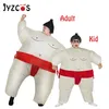 JYZCOS Aufblasbares Sumo-Kostüm, Halloween-Kostüm für Erwachsene und Kinder, Purim, Karneval, Weihnachten, Cosplay, ventilatorbetrieben, Sumo-Ringer-Anzüge 2992