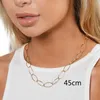 Taille de bague 10x20mm Ovale Unique O lien Chaîne Collier En Acier Inoxydable pour Femmes SilverGold Couleur FeMale Bijoux Collares Cadeau L230704