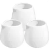 Set di stoviglie 3 pezzi Mini caffettiera Latte Piccola brocca Ceramica Cremiera Contenitore per sugo Ceramica bianca