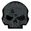Cool Skull Flower Silver Motorcycle Patches For Vest Jacket Embroidery Punk Biker Patch DIY Cloth Patch Applique Badge Shippi285P