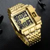 Relógios de pulso Oulm Big Golden Aço Inoxidável Relógio de Marca de Luxo Data Automático Relógio de Quartzo Masculino Único Militar Relógios Masculinos Relogio Masculino 230712