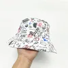 Berets Summer Wide Brim Sun Shats Женщины гибкая шляпа шляпа рыбак шапки мужчины граффити для печати хип -хоп спорт Панама Горрос