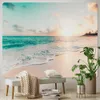 Arazzi Decorazione della casa con alba al mare, arazzo artistico, decorazione bohémien, decorazione da parete con scena