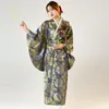 Roupas étnicas femininas quimono sakura anime fantasia japonesa tradicional estampa floral obi yukata tradição original seda geis243g