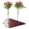Flores decorativas para pendurar na parede Cestas de vime para armazenamento Decorações de cestas falsas de plástico rústico para casa