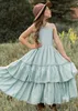 Girl's Dresses Princess Lace Ruffles Layered Dress Baby Kids Flower Girls Wedding Party Long Dresses Teenage Elegant Clothes for 3 4 6 8 10 12yHKD230712