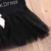 Abiti da ragazza Baby Fashion Black Tulle Tutu Dress Bowknot Ball Gown 0-24M Born Toddler Summer Short Sleeve Body Pagliaccetto